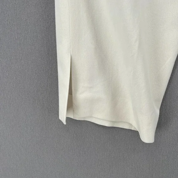 BRUNELLO CUCINELLI Pants Womens 12 Off White Cotton Blend Stretch Slim Trouser